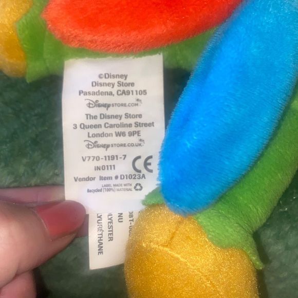 Rare Disney Store Bean Bag Plush Jose Caricoa The Three Caballeros Parrot VTG - Picture 3 of 3